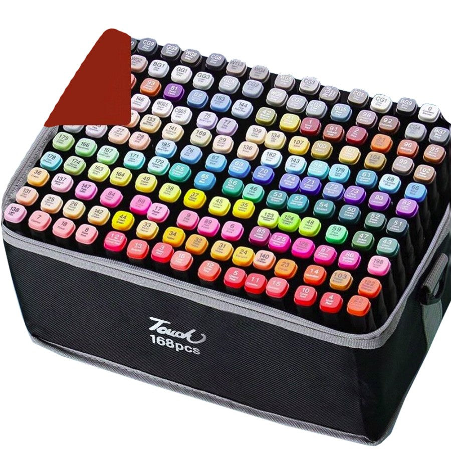 Touch Room Set Markere cu Alcool, Două Capete Lat și Precis, Geantă Depozitare Inclusă, Cerneală Non-toxică, Multicolor, 168 Bucăți