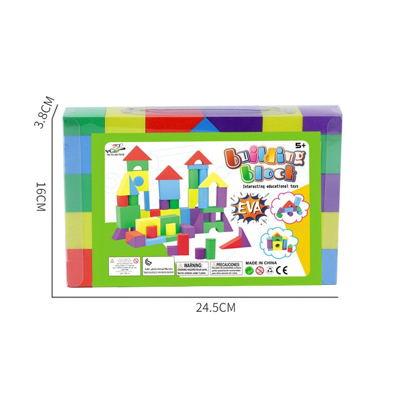 Set Blocuri de Constructie din Spuma EVA, Cuburi Moi Interactive pentru Copii, Lavabile si Educative, 29 Piese, Multicolor, 24.5x16x3.7 cm