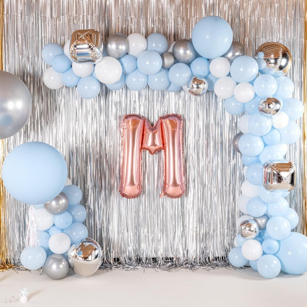 Balon Folie Metalizata Litera M, Reutilizabil pentru Aer sau Heliu, Material Aluminiu Rezistent, Pai Inclus, 80 cm, Rose Gold