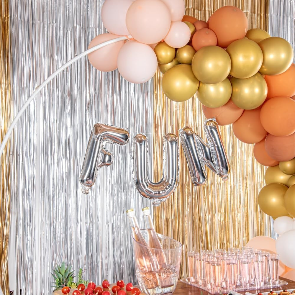 Balon Folie Metalizata Litera F, Decor Petrecere Aniversara, Umflare Aer sau Heliu, Include Pai, Argintiu, 80 cm