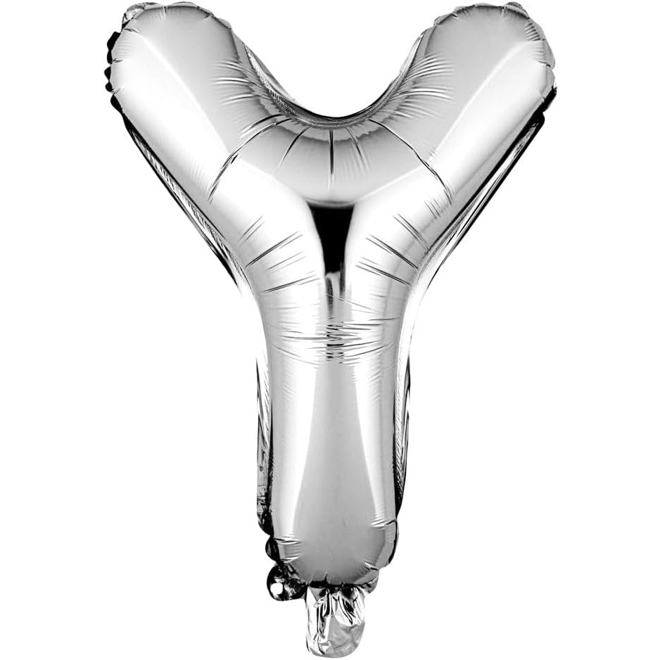Balon Folie Metalizata Litera Y, Model Gigant Petreceri si Aniversari, Compatibil Heliu sau Aer, Include Pai de Umflare, Folie Aluminiu, 80 cm, Argintiu