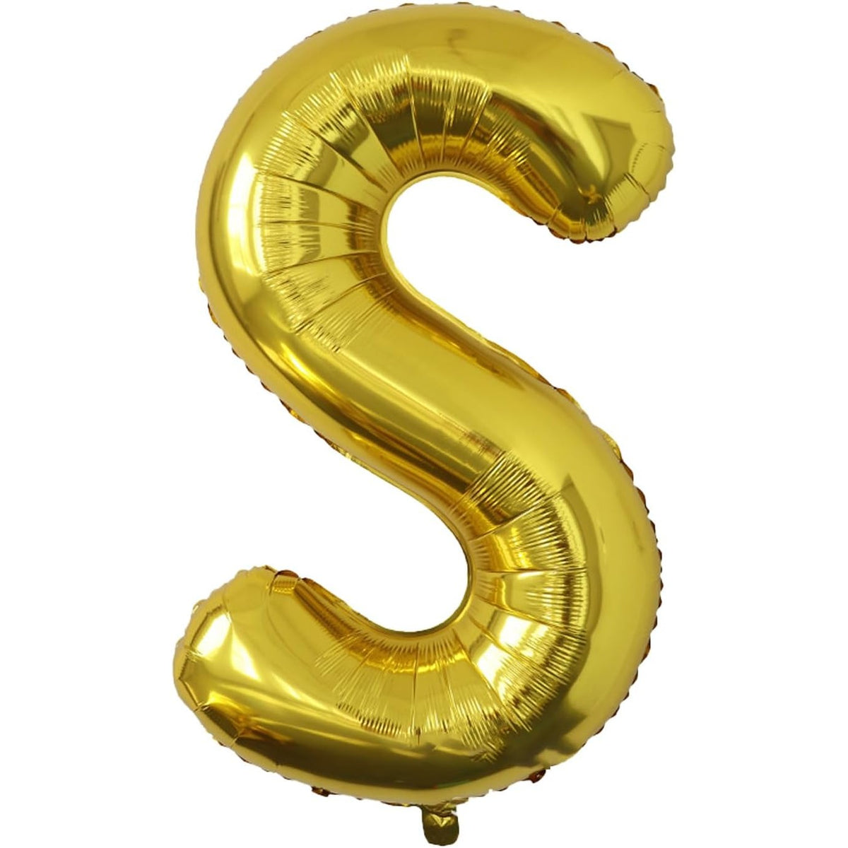 Balon Folie Metalizata Litera S, 80 cm, Umflare cu Heliu sau Aer, Aluminiu Rezistent, Include Pai Umflare, Auriu