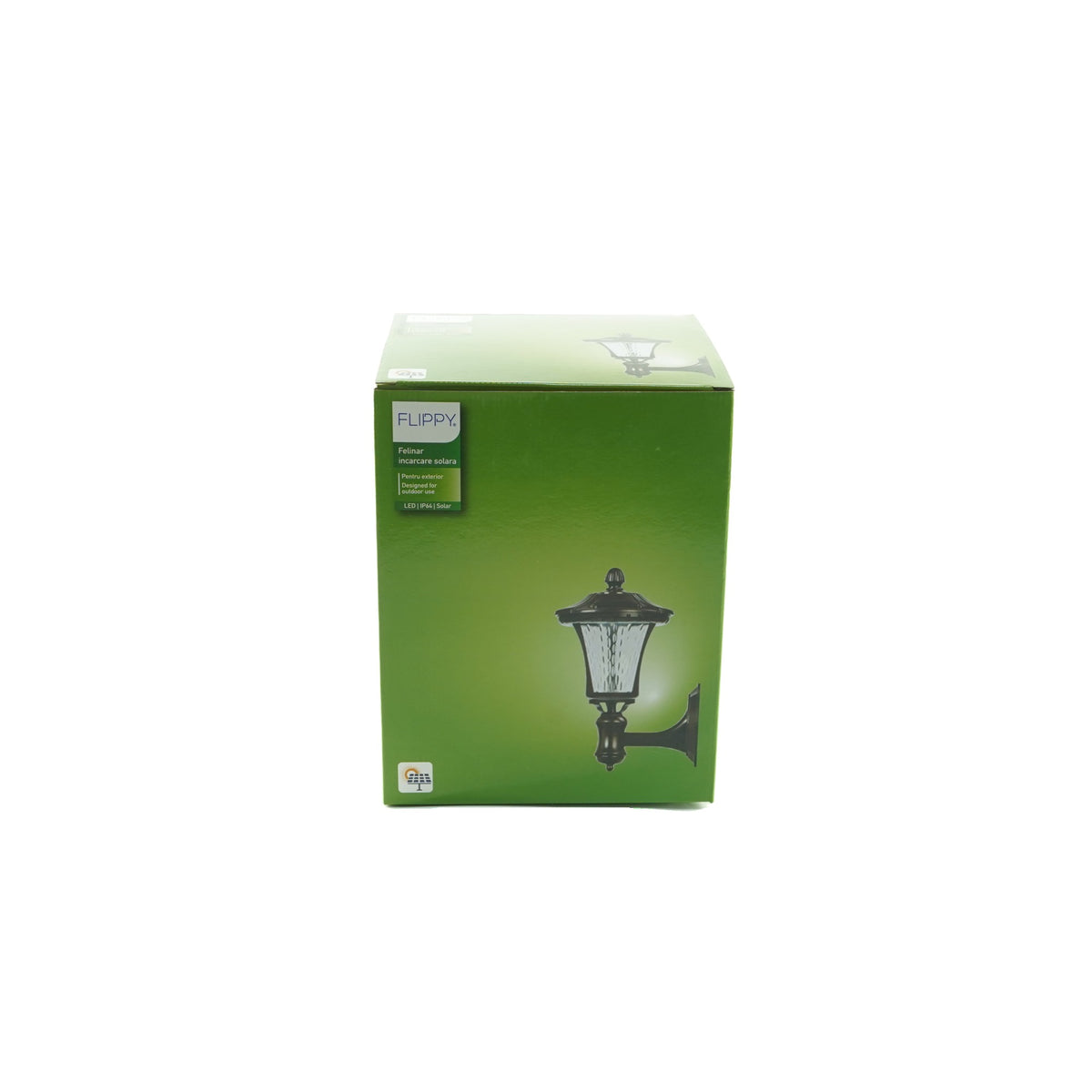Lampa Solara Tip Felinar de Perete, Lumina Alb Rece, Senzor Crepuscular, Protectie IP65 Exterior, Acumulator 900mAh, Autonomie 10 Ore, Carcasa ABS Maro