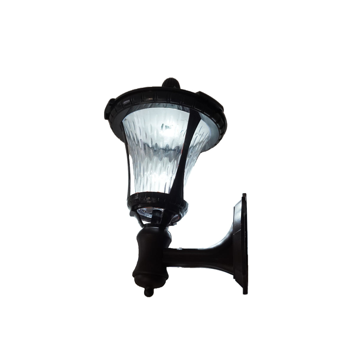 Lampa Solara Tip Felinar de Perete, Lumina Alb Rece, Senzor Crepuscular, Protectie IP65 Exterior, Acumulator 900mAh, Autonomie 10 Ore, Carcasa ABS Maro