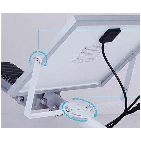 Proiector LED Solar cu Suport Metalic, Lampa Stradala 240 COB LED, 50W, Rezistent la Apa IP65, Senzor de Lumina, Telecomanda si Kit Montaj, Lumina Rece, 38.5 x 14.2 cm