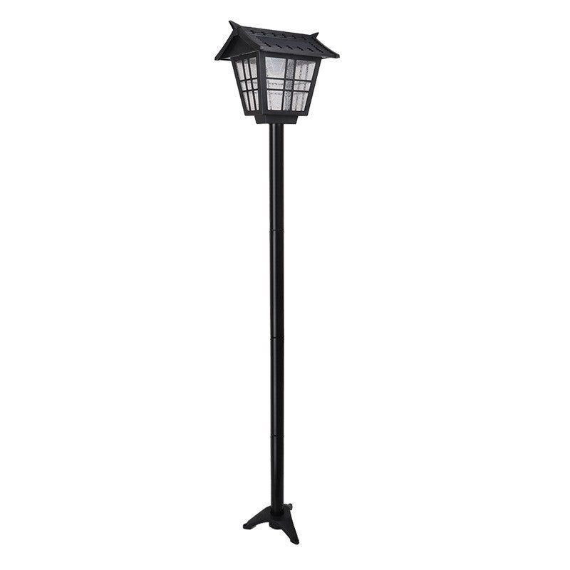 Lampa Solara Tip Stalp Pentru Gradina, Inaltime 136 cm, 666 Lumeni, Rezistenta la Intemperii, Otel si ABS, Alb Rece, 6000K