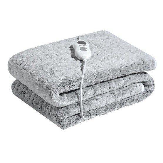 Patura Electrica Simpla, Incalzire Rapida cu 6 Trepte de Temperatura, Material Flanel Moale, 100 W, 152 x 127 cm, Gri
