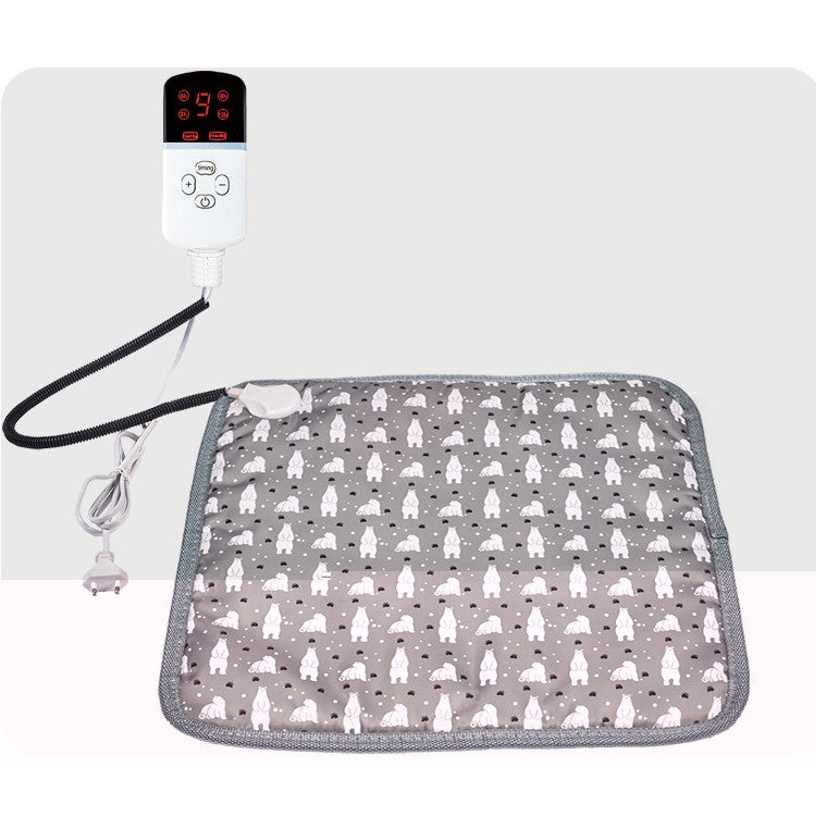 Patura Electrica pentru Caini si Pisici, Perna Incalzita cu Tub Anti-Muscatura, 9 Trepte de Temperatura, Protectie PVC si Suprafata Anti-Alunecare, 28 W, 45 x 45 cm, Gri