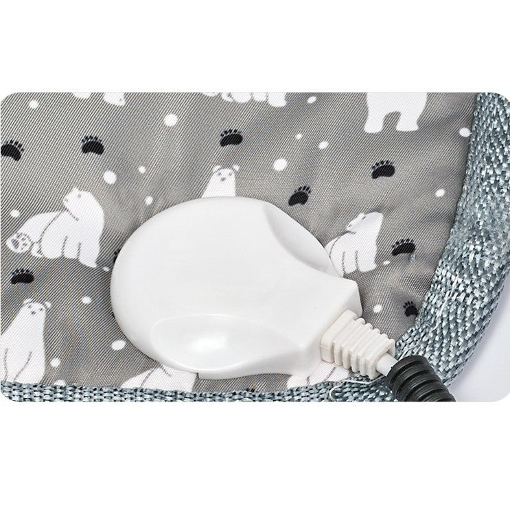 Patura Electrica pentru Caini si Pisici, Perna Incalzita cu Tub Anti-Muscatura, 9 Trepte de Temperatura, Protectie PVC si Suprafata Anti-Alunecare, 28 W, 45 x 45 cm, Gri