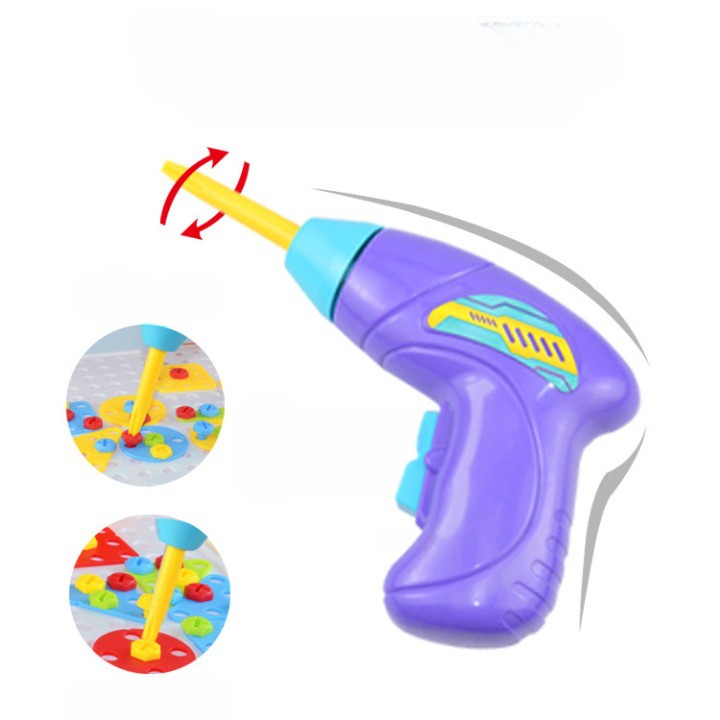 Set Jucarie Educativa si Banc de Lucru 6 in 1, Trusa Scule cu Bormasina si Troller, Plastic, 207 Piese, Verde/Multicolor