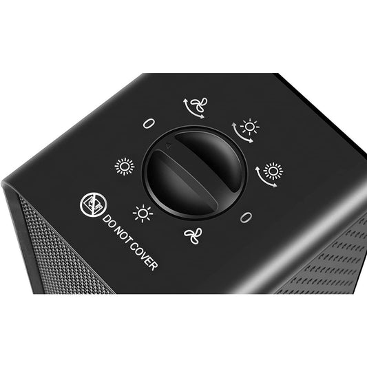 Aeroterma Electrica Ceramica PTC, Radiator Portabil 1200 W, Termostat Reglabil, 3 Trepte de Putere, Protectie Supraincalzire, Acoperire 20 m2, Negru, 16x16x28.5 cm