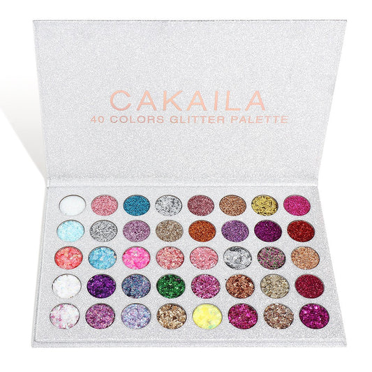 Trusa Machiaj Profesionala, Paleta Glitter si Sclipici, 40 Culori Intens Pigmentate, Textura Fina pentru Pleoape, Fata si Corp, 40 Nuante Multicolor