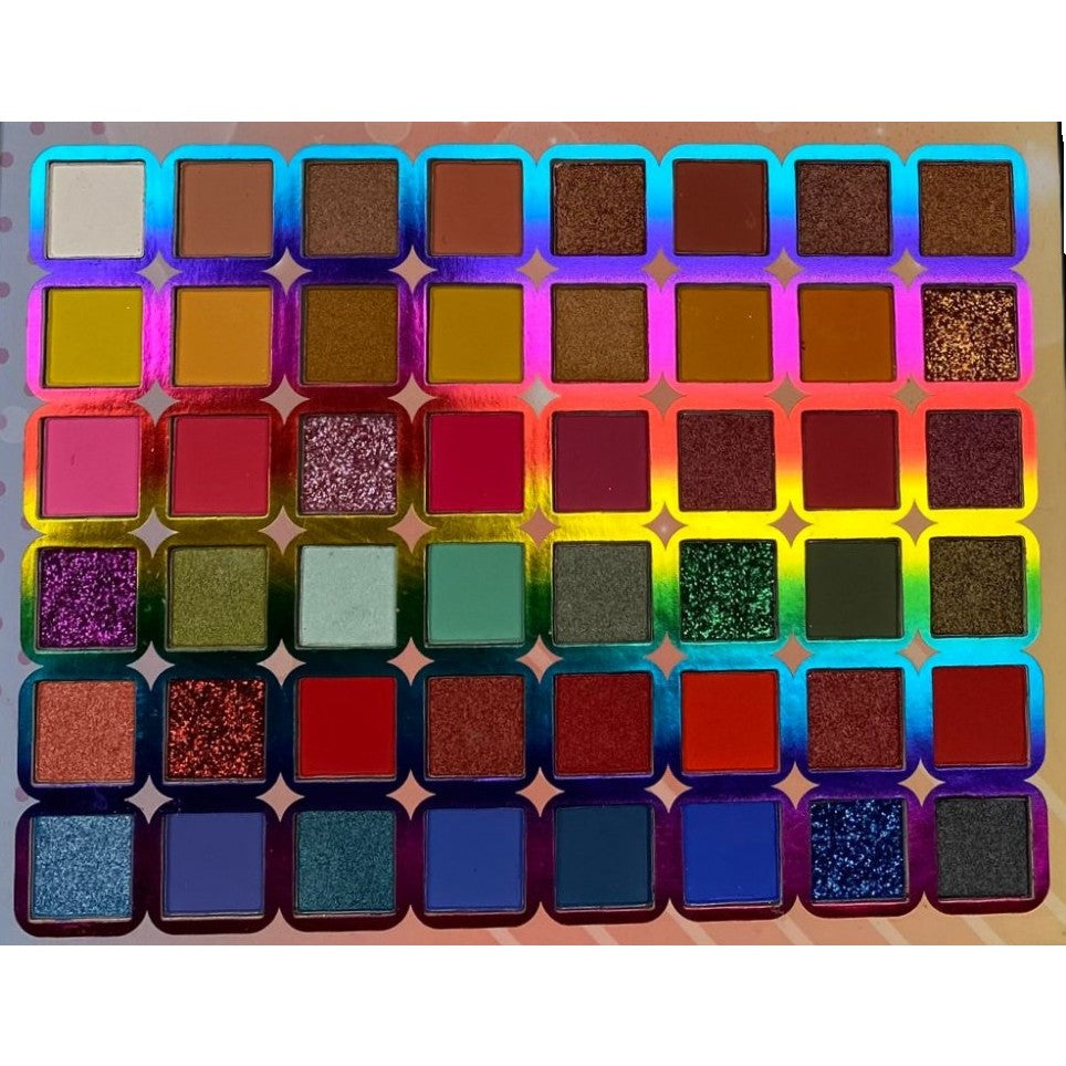 Trusa De Machiaj Shining, Paleta Farduri De Pleoape Cu 48 Culori Pigmentate, Textura Fina Cu Finish Mat, Metalic Si Sclipici, 48 Nuante Multi-Colorate