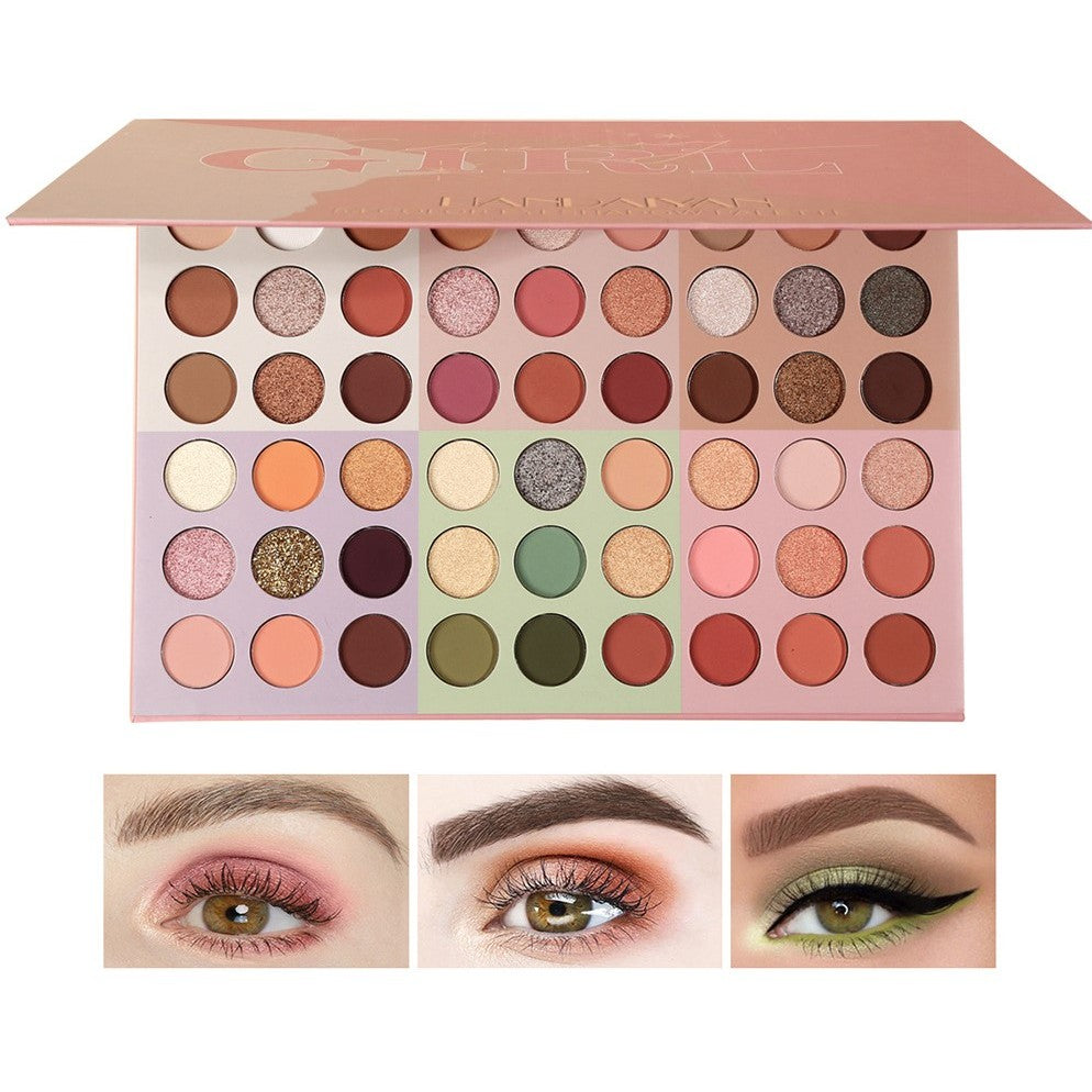Paleta de Machiaj Profesionala, Trusa Farduri de Ochi cu 54 Culori Pigmentate, Textura Fina, Finish Mat, Metalic, Sidefat si Gliterat, Multicolor
