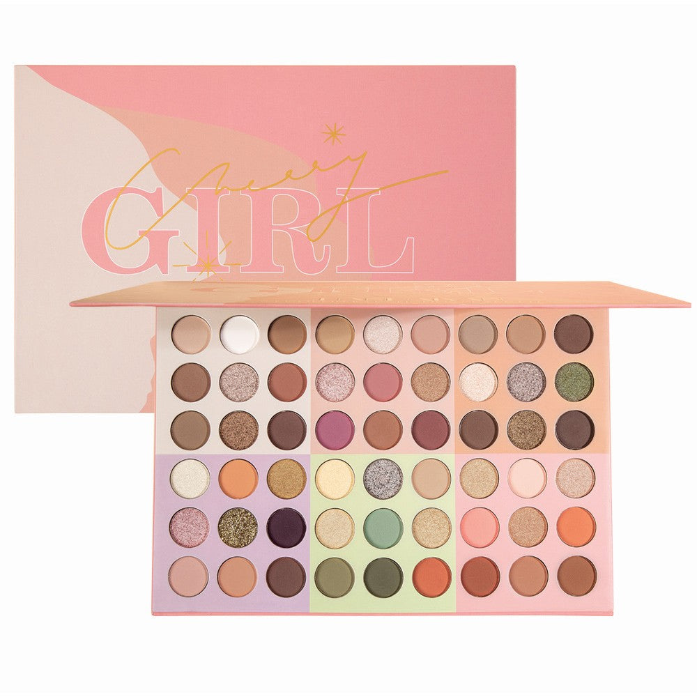 Paleta de Machiaj Profesionala, Trusa Farduri de Ochi cu 54 Culori Pigmentate, Textura Fina, Finish Mat, Metalic, Sidefat si Gliterat, Multicolor