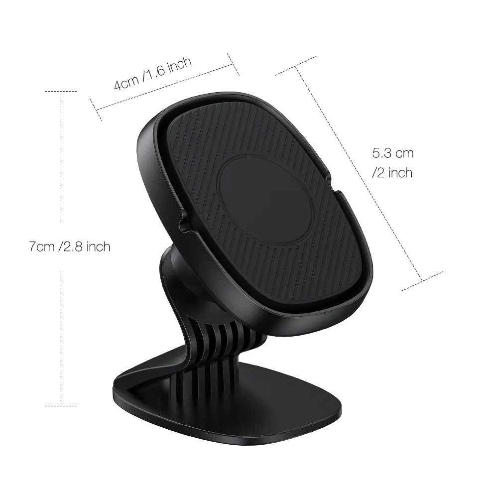 Suport Auto Magnetic JS-668, Holder Universal cu 6 Magneti Neodymium, Rotatie 360 Grade, Prindere Grila Ventilatie si Adeziv, Compatibil Telefoane 4-7 Inch, ABS si Silicon, Negru