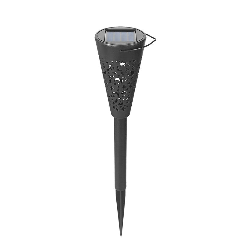 Set 12 Lampi Solare Pentru Gradina, Tip Torta, Protectie IP65 Impermeabil, Senzor Crepuscular Si Buton On-Off, Lumina Alba Calda, ABS, Negru, 36 x 6.8 cm