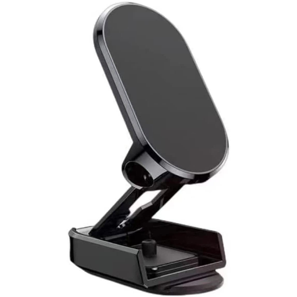 Suport Auto Magnetic Universal, Brat Pliabil si Retractabil, Rotire 360 Grade, Prindere cu Adeziv Nano, Metal si ABS, Negru