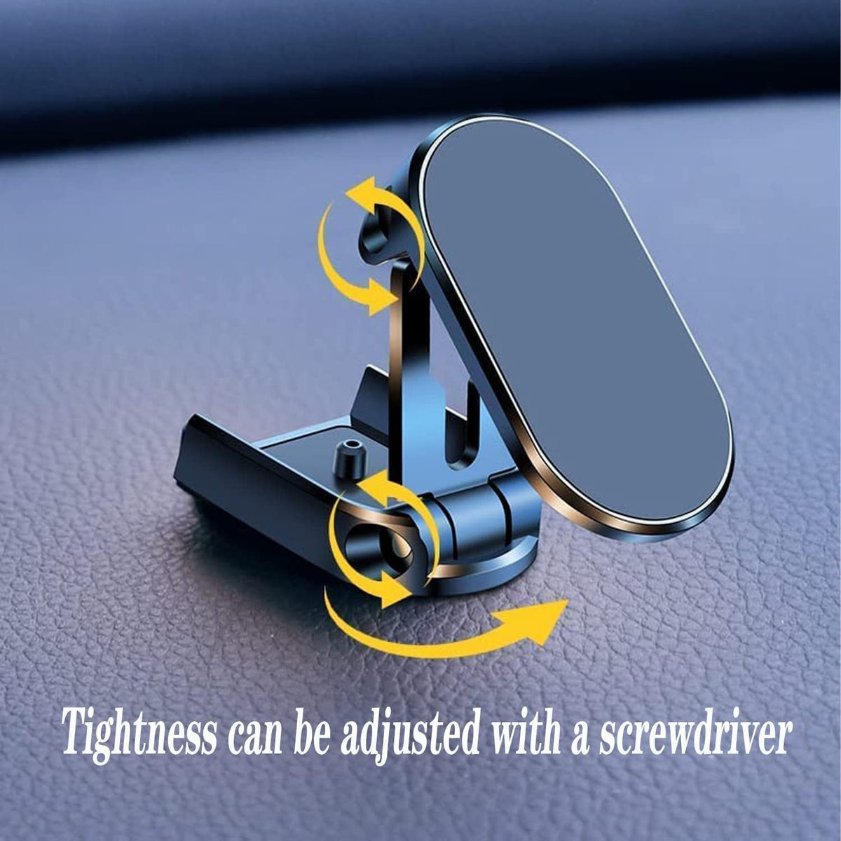 Suport Auto Magnetic Universal, Brat Pliabil si Retractabil, Rotire 360 Grade, Prindere cu Adeziv Nano, Metal si ABS, Negru