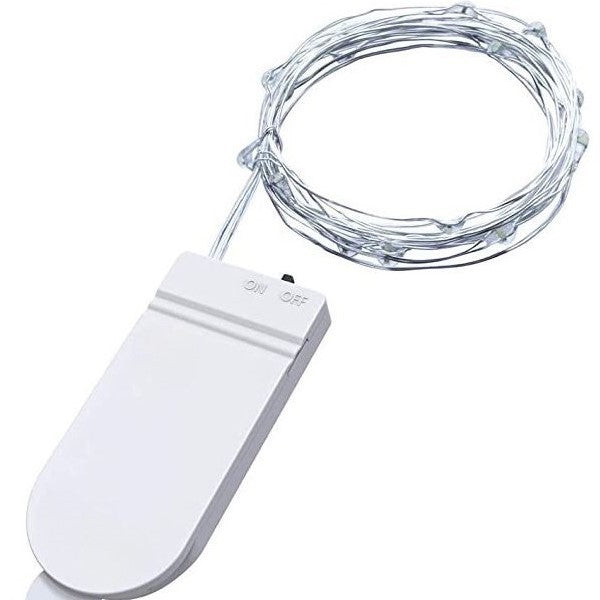 Instalatie Craciun Liniara cu 30 LED-uri, Fir din Cupru Flexibil, Functionare pe Baterii CR2032, Rezistenta la Inghet, Interior si Exterior, 3 m, Alb Rece