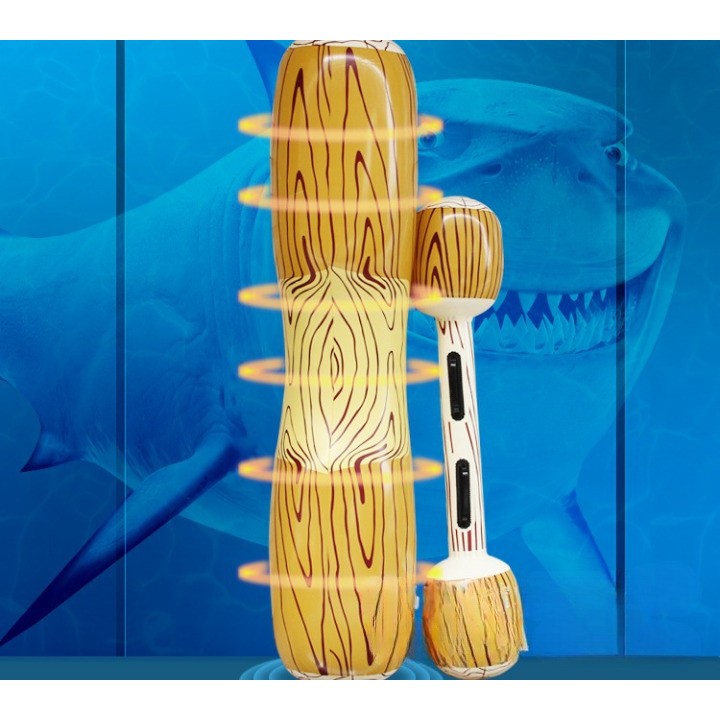 Set Joc Gonflabil Pentru Piscina Tip Lupta Cu Pluta Si Vasla, Design Trunchi De Copac, Material PVC Rezistent, Pentru Copii Si Adulti, 140 x 35 cm, Maro, 2 Piese