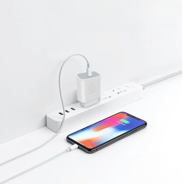 WUW Incarcator Retea Fast Charge, Adaptor USB-C la Lightning, Compatibil iPhone, Putere 12W, 2.4A, Cablu 1m Inclus, Alb