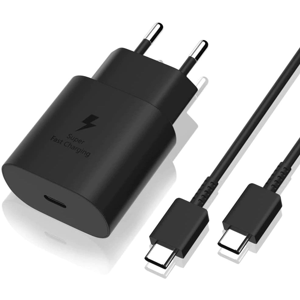 Incarcator Retea Universal, Fast Charging 25 W, Adaptor Priza USB-C si Cablu Date Type-C, Design Compact, Negru