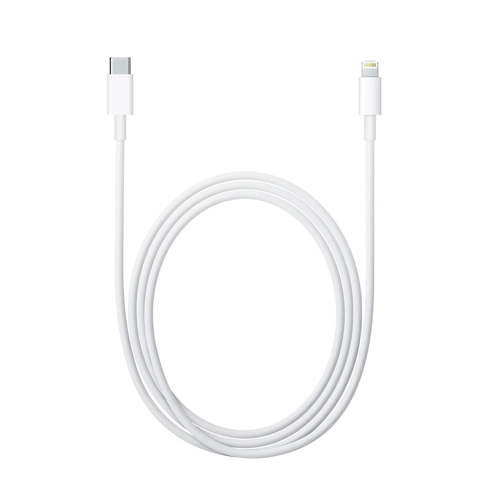 Apple Cablu de Date si Incarcare Rapida, USB Type-C la Lightning, Invelis Textil Flexibil, Lungime 1 m, Alb