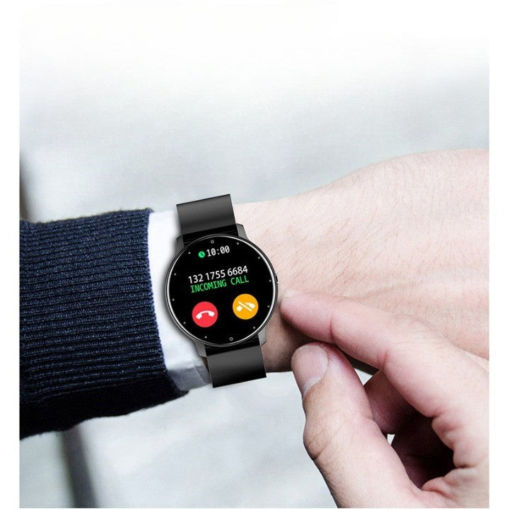 Ceas Smartwatch si Bratara Fitness Fippy ZL02D, Monitorizare Ritm Cardiac si Oxigen, Notificari Apeluri, Waterproof IP67, Bluetooth 5.0, Compatibil Android si iOS, Carcasa Aluminiu, Curea Silicon, Negru