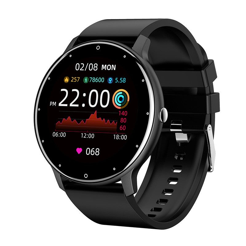 Ceas Smartwatch si Bratara Fitness Fippy ZL02D, Monitorizare Ritm Cardiac si Oxigen, Notificari Apeluri, Waterproof IP67, Bluetooth 5.0, Compatibil Android si iOS, Carcasa Aluminiu, Curea Silicon, Negru
