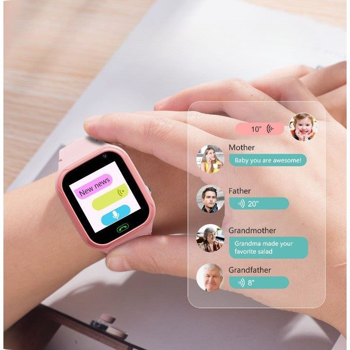Ceas Smartwatch Pentru Copii LT31E-4G, Functie Telefon cu Video Call, Localizare GPS Precision, Buton SOS, Camera Frontala, Rezistent la Apa IP67, Istoric Traseu, Monitorizare Spion, Roz