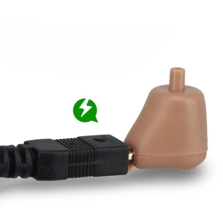 Axon Aparat Auditiv Reincarcabil, Amplificator de Sunet Intraauricular cu Reducere Zgomot, Digital, Acumulator Li-ion, Bej, 4 Dopuri Incluse