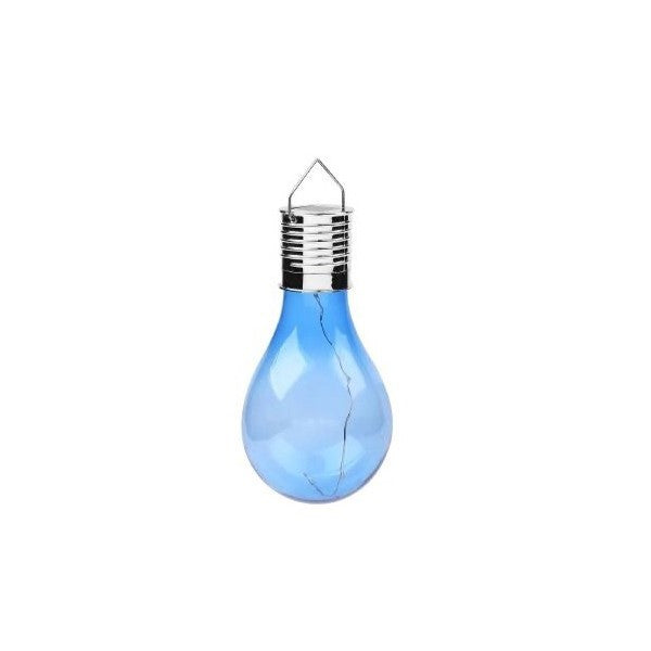 Lampa Solara LED Decorativa Ultron, Model Bulb Suspendat pentru Exterior, Rezistenta la Apa IP65, Albastru