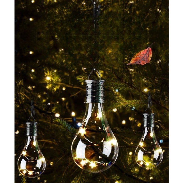 Lampa Solara LED Decorativa Ultron, Tip Bulb Suspendat, Rezistenta la Apa IP65, Iluminat Exterior, Lumina Calda, Transparenta
