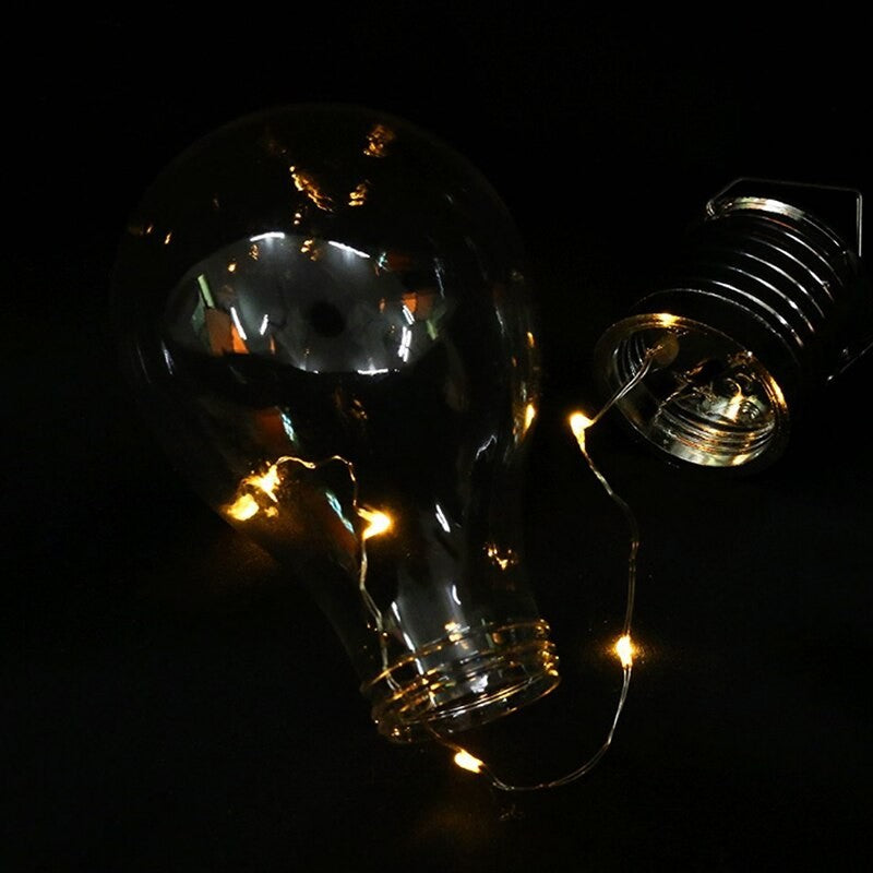 Lampa Solara LED Decorativa Ultron, Tip Bulb Suspendat, Rezistenta la Apa IP65, Iluminat Exterior, Lumina Calda, Transparenta