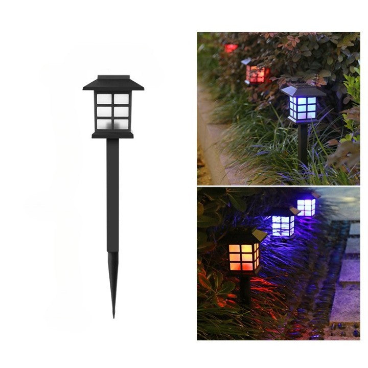 Lampa Solara de Gradina, Tip Felinar cu LED Multicolor, Autonomie 8 Ore, Plastic Rezistent, 86x86x380 mm, 1 Bucata