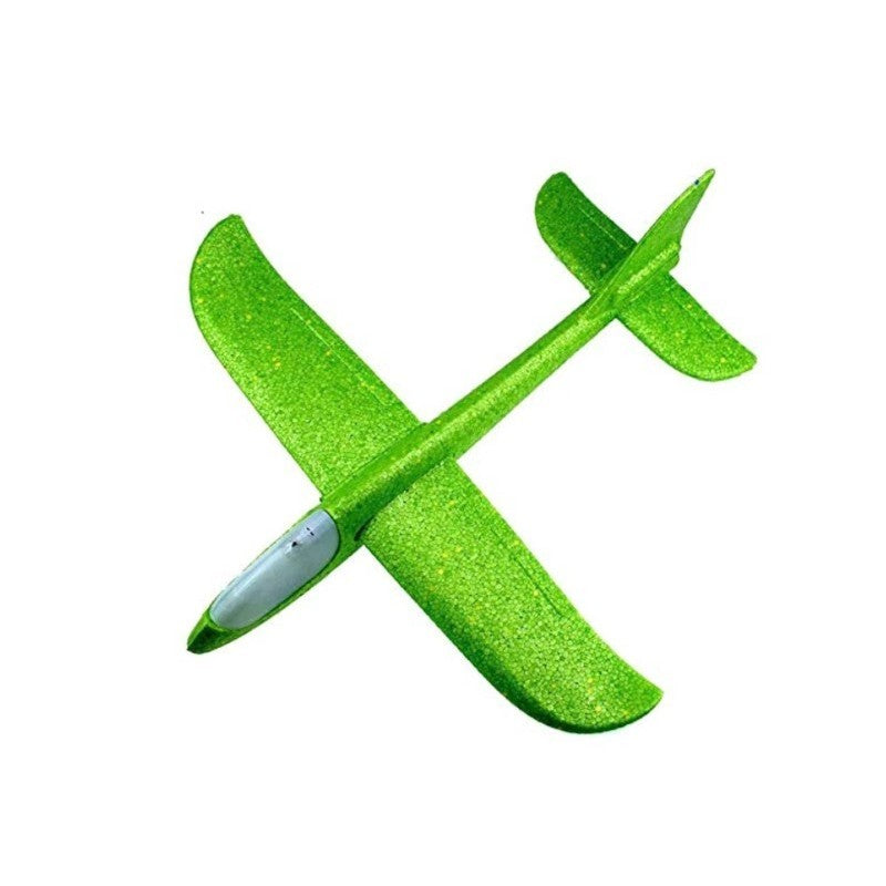 Avion Planor Cu Lumini, Zbor Stabil Si Rezistent, Polistiren, 47 cm, Verde