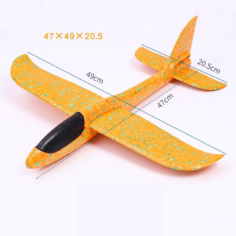 Avion Planor, Zbor Stabil Și Rezistent, Polistiren, 47 cm, Galben