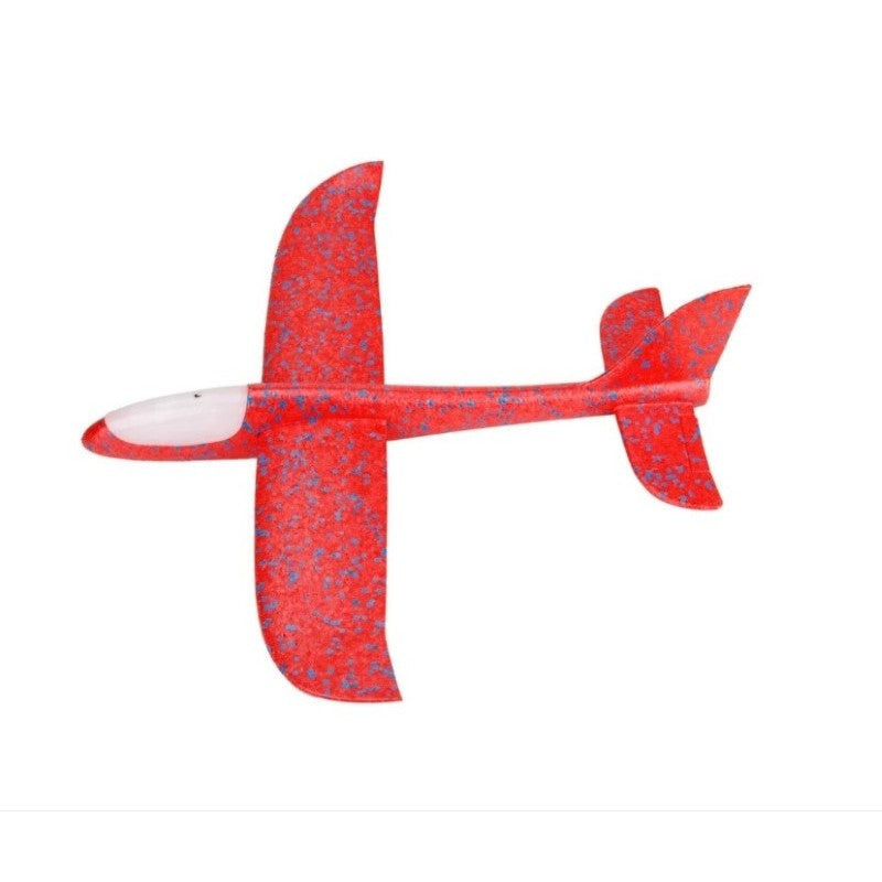Avion Planor Cu Lumini, Design Flexibil Si Rezistent, Polistiren, 47 cm, Rosu