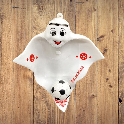 Breloc Mascota Fifa World Cup 2022, Pandantiv cu Lumini Led pentru Chei si Ghiozdan, Silicon si Metal, Marimea S, Multicolor