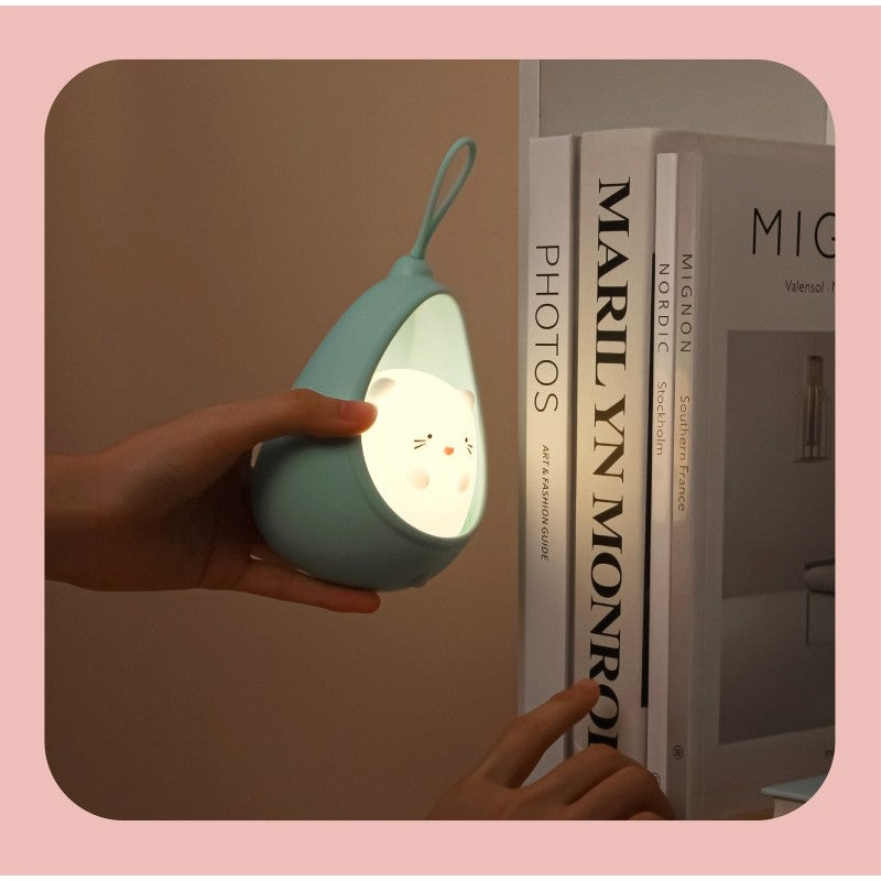 Lampa de Veghe Portabila Copii cu Senzor de Miscare, Silicon Non-Toxic, Reincarcabila USB, 2 Moduri Lumina, 1200mAh, Design Iepuras, Albastru