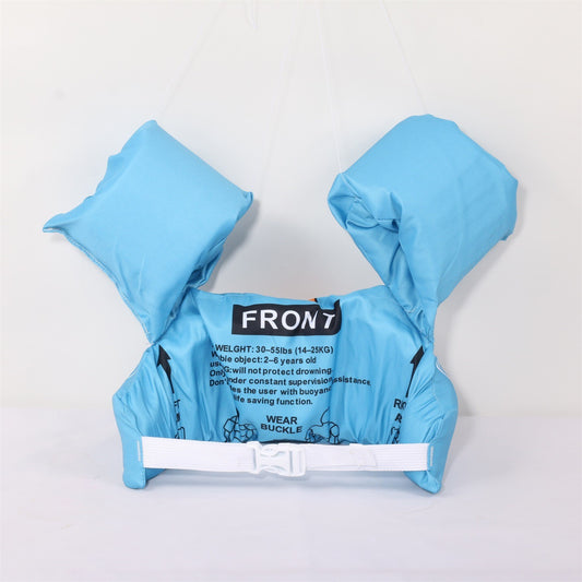 Vesta de Salvare pentru Copii cu Aripioare de Inot, Centura Plutitoare Reglabila, Material PVC Rezistent, Varsta 2-7 Ani, Albastru cu Model Stea de Mare