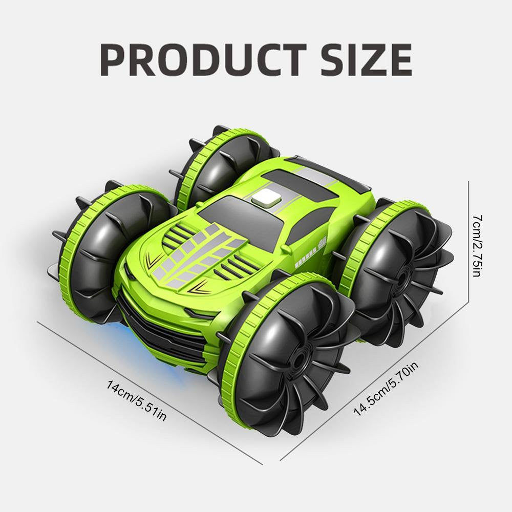 Masina cu Telecomanda Amfibie Off-Road, Masinuta de Cascadorii Impermeabila pe Apa si Teren, Rotire 360 Grade, Control 2.4 GHz, Acumulator Reincarcabil, Material ABS, Alb, Varsta 8 Ani+