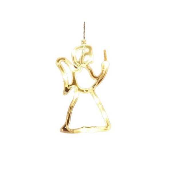 Ingeraș Luminos de Crăciun cu Ventuză pentru Geam, LED Alb Cald, 21x12 cm