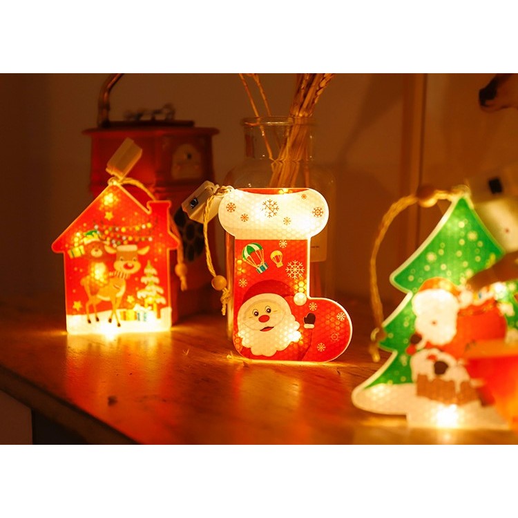 Set 6 Decoratiuni De Craciun Luminoase Cu Led, Ornamente Pentru Brad Si Camera, Lumina Calda, Figurine Din Plastic, Alimentare Baterii, Set 6 Piese