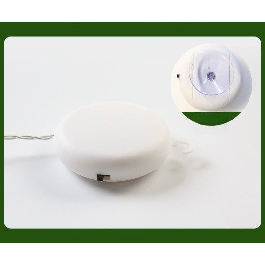 Decoratiune de Craciun Luminoasa in Forma de Luna, Figurina LED cu Ventuza pentru Geam, Plastic, Lumina Alb Cald, 18.5x12 cm