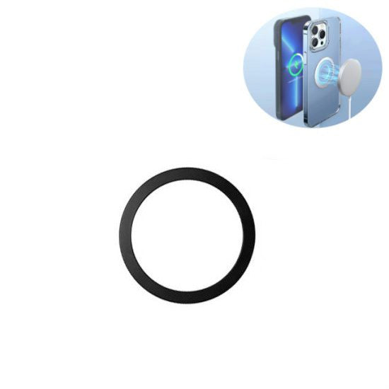 Inel Magnetic Universal Compatibil MagSafe, Autocolant pentru Incarcare Wireless si Suport Auto, Magneți Puternici Incorporati, Material PC, Grosime 1.6 mm, pentru iPhone 12/13/14 si Android, Negru