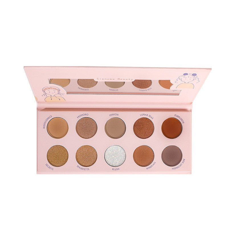 Sianoau Paleta Farduri Ochi cu 10 Culori Pigmentate, Textura Fina cu Finish Mat, Metalic, Sidefat si Gliterat, Trusa Machiaj de Zi si Seara, 10 Nuante Variate