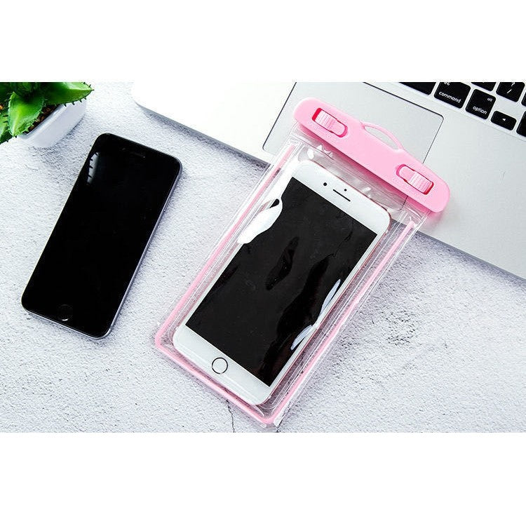 Husa Subacvatica Impermeabila Zip, Protectie IPX8 Telefon si Documente, Snowproof si Dustproof, Transparenta cu Inchidere Etansa, Compatibila Touchscreen pana la 6.9 Inch, Include Snur, Roz
