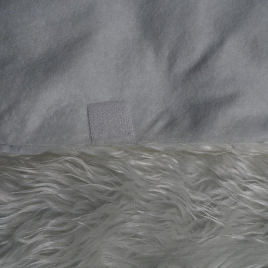 Covor Pentru Bradul De Craciun White Haipai, Blanita Artificiala Premium, Grosime 7 cm, Textura Pufoasa, Alb, Diametru 78 cm